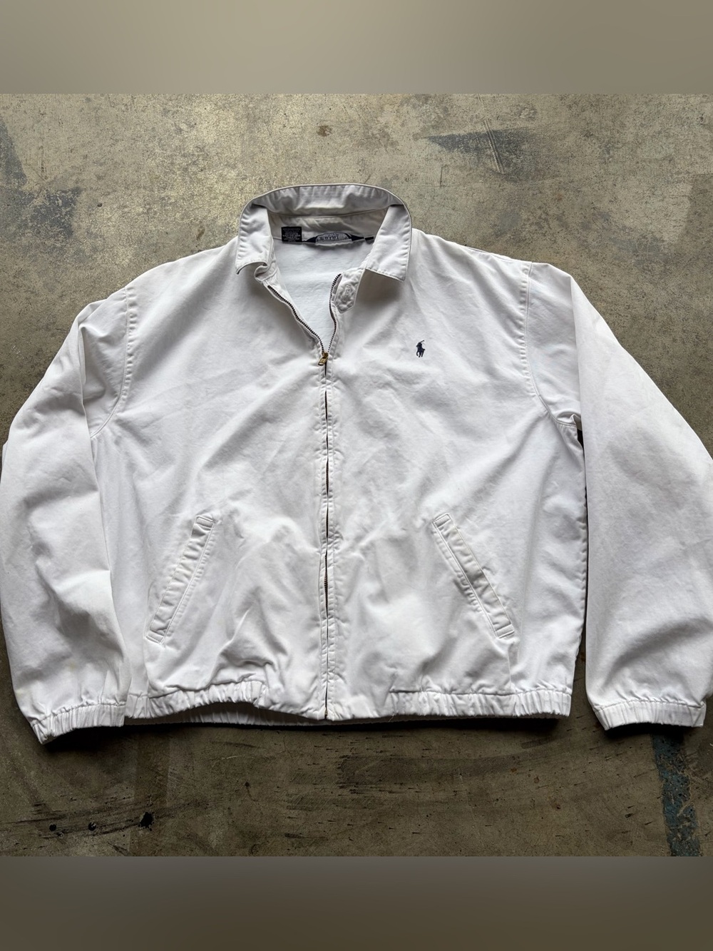 Polo Ralph Lauren Harrington jacket Full Zip White Vintage 80s